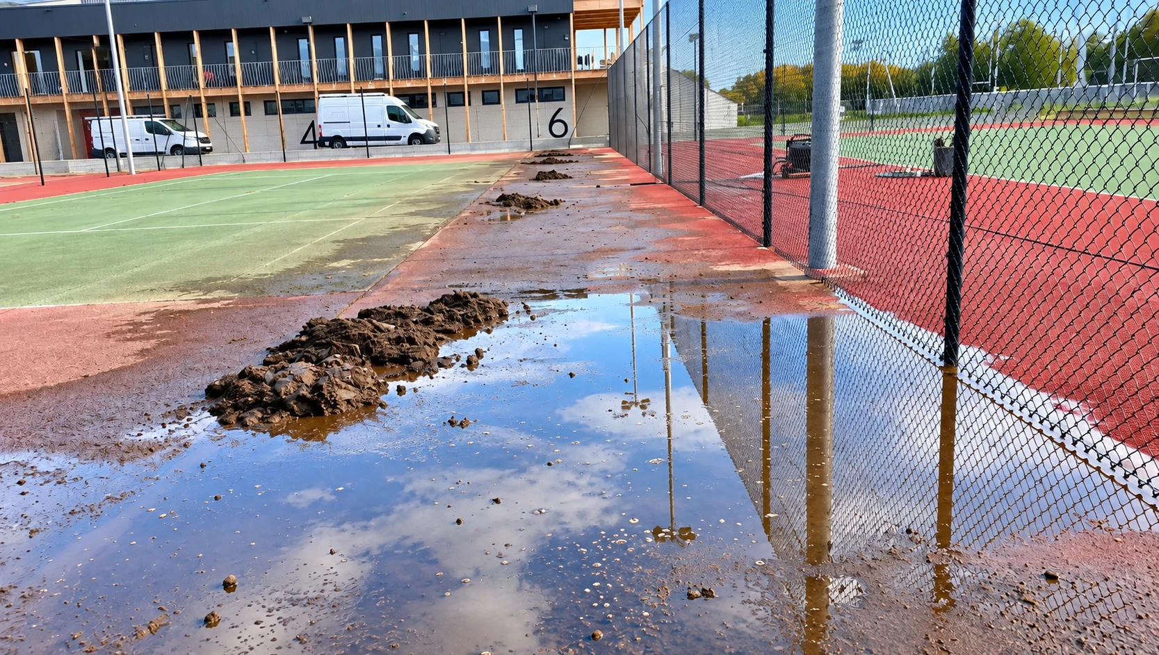 Court de tennis avant entretien