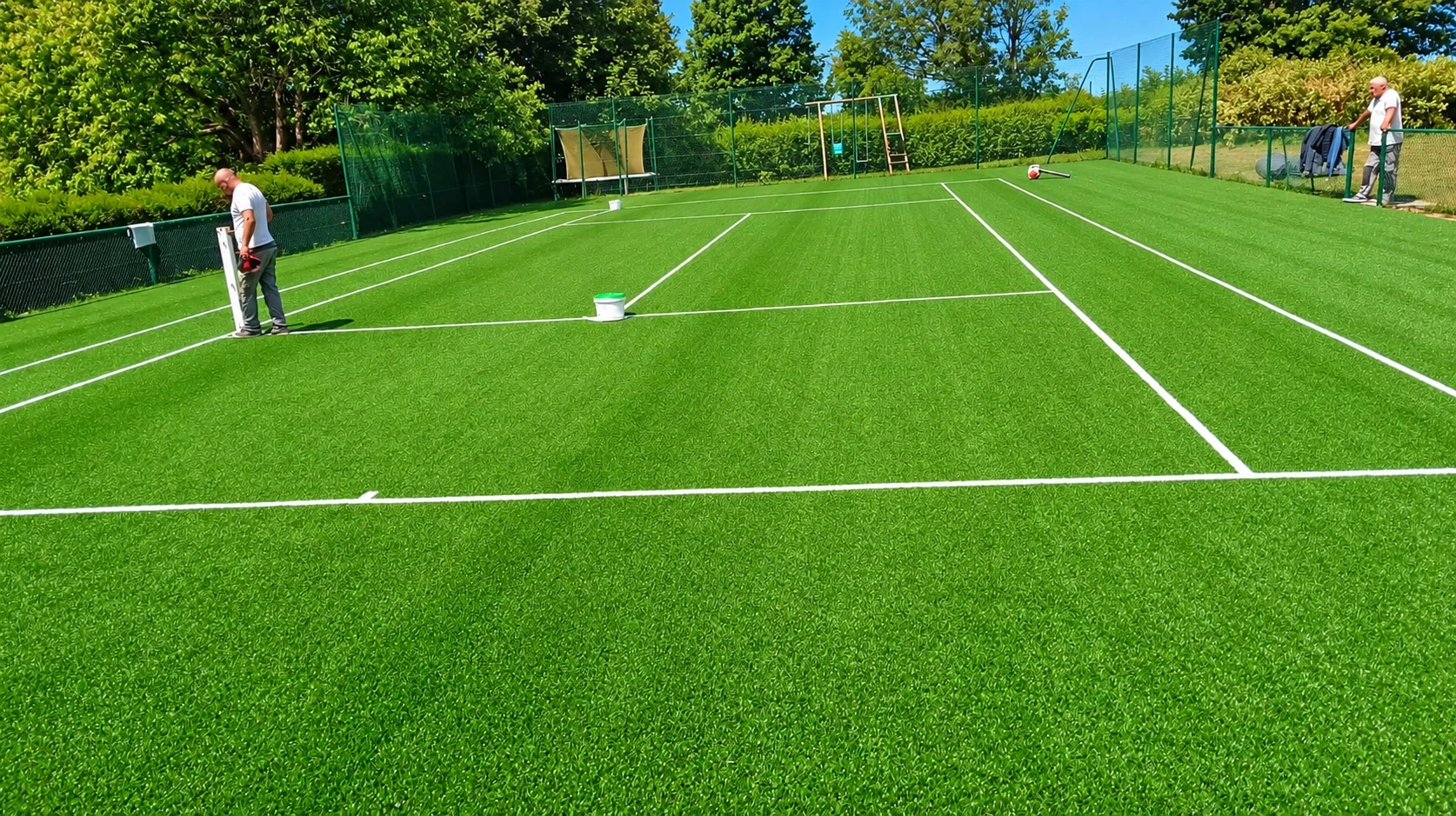 Terrain de tennis rénové
